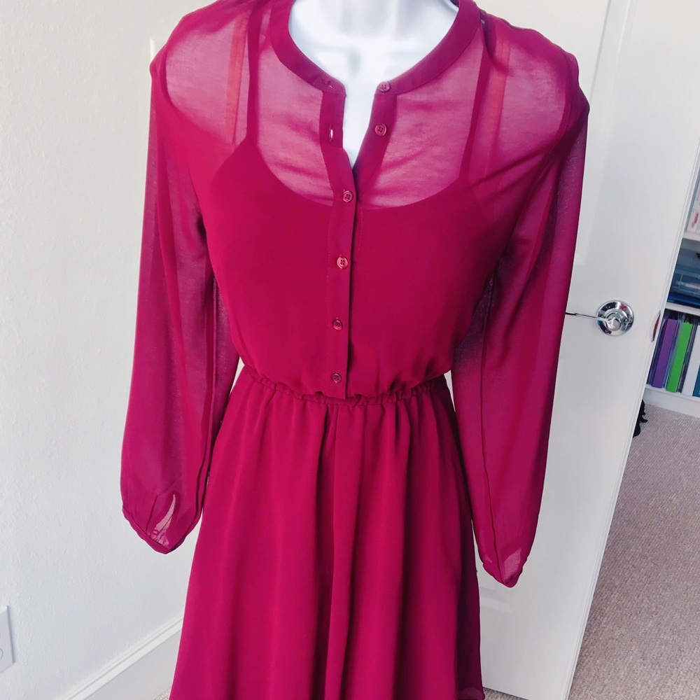 Wine red NEW dress with tag. Casual and fun!